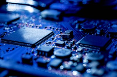 Devre. Anakart dijital çip. Elektronik bilgisayar sert