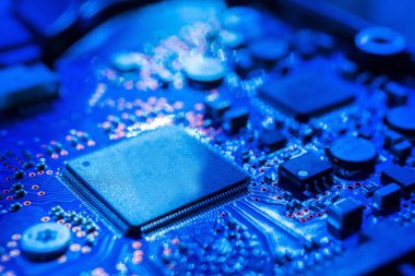 Devre. Anakart dijital çip. Elektronik bilgisayar sert