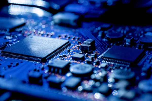 Circuit board.Motherboard digital chip. Electronic computer hard — Stock Photo, Image