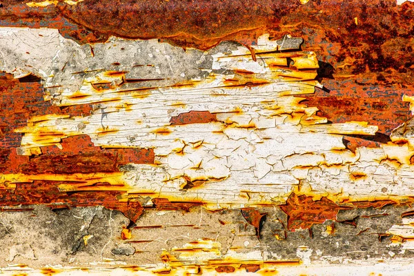 Rust and corrosion on a white metal background. Corrosion corros — Stock Photo, Image