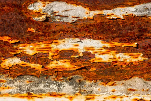 Rust and corrosion on a white metal background. Corrosion corros — Stock Photo, Image