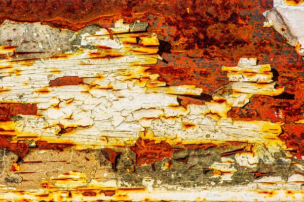 Rust and corrosion on a white metal background. Corrosion corros — Stock Photo, Image