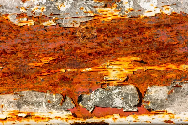 Rust and corrosion on a white metal background. Corrosion corros — Stock Photo, Image