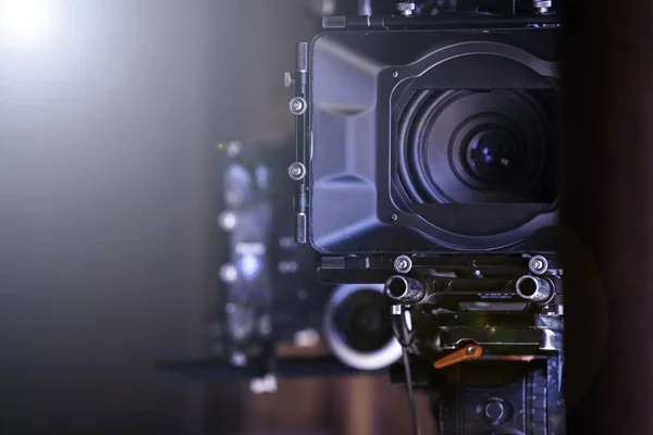 Viewfinder film kamerası, film ekibi prodüksiyonu, arka plan..