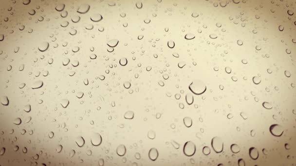 Krople Deszczu Przylegają Szyby Samochodu Zmierzchu Miękkie Skupienie — Wideo stockowe