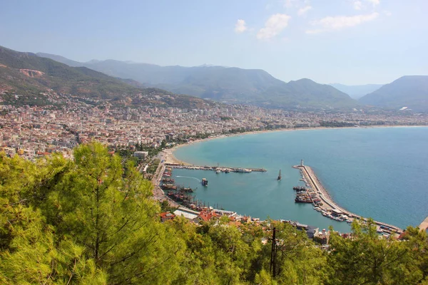 Widok Port Alanya Lecie — Zdjęcie stockowe