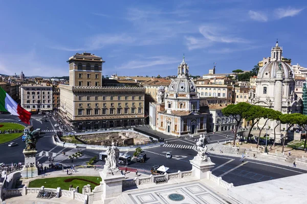 Pohled Náměstí Piazza Venezia Vittoriano Římě — Stock fotografie