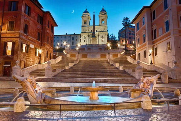 Piazza Spagna Die Spanische Treppe Und Die Fontana Della Barcaccia — Stockfoto