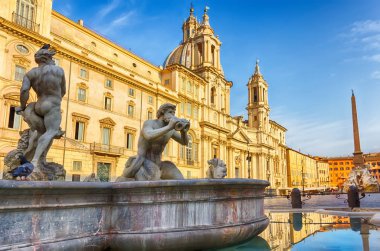 Giacomo della Porta 'dan Fontana del Moro, Roma Piazza Navona, İtalya