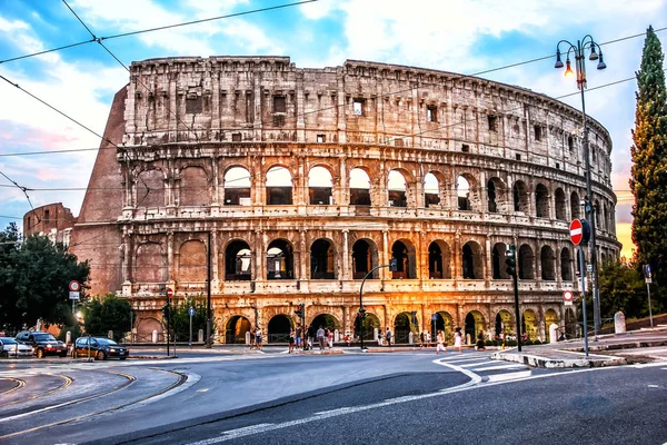Roma Italia Agosto 2018 Vista Del Coliseo Desde Piazza Del —  Fotos de Stock