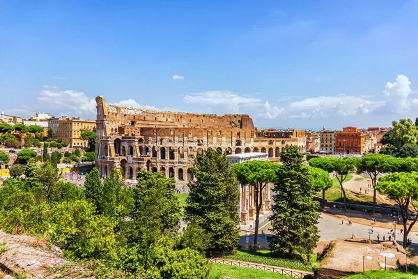 Vista Desde Foro Romano Sobre Arco Tito Coliseo Día Nublado — Foto de Stock