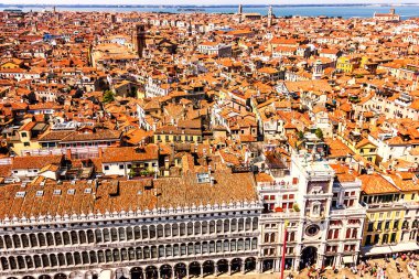 Ulusal Kütüphane St Marks ve St Marks Clocktower Venedik, Campanile üstten görüntülemek