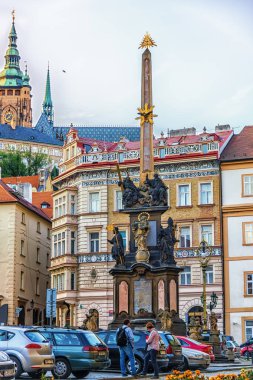 Kutsal Trin, Prague, Çek Cumhuriyeti - 18 Ağustos 2018: sütun