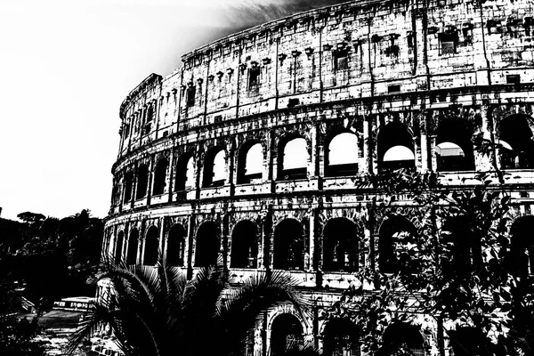 Colosseo veduta dettagliata in stile retrò, Roma, Italia — Foto Stock