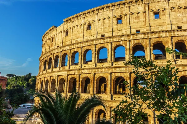 Il Colosseo vista da vicino in una giornata estiva soleggiata, Roma, Italia — Foto Stock