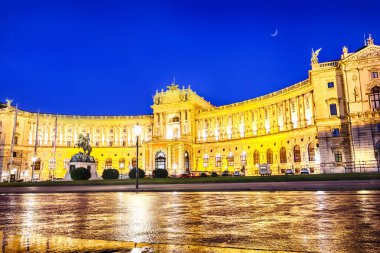 Hofbug Palace cephe ve Prince Eugene Savoy Anıtı,