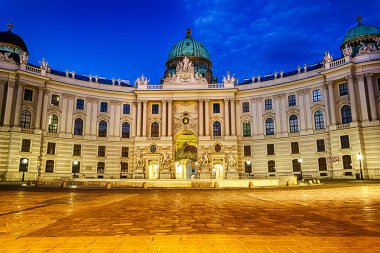 The Hofburg Palace in Vienna, beautiful twilight view clipart