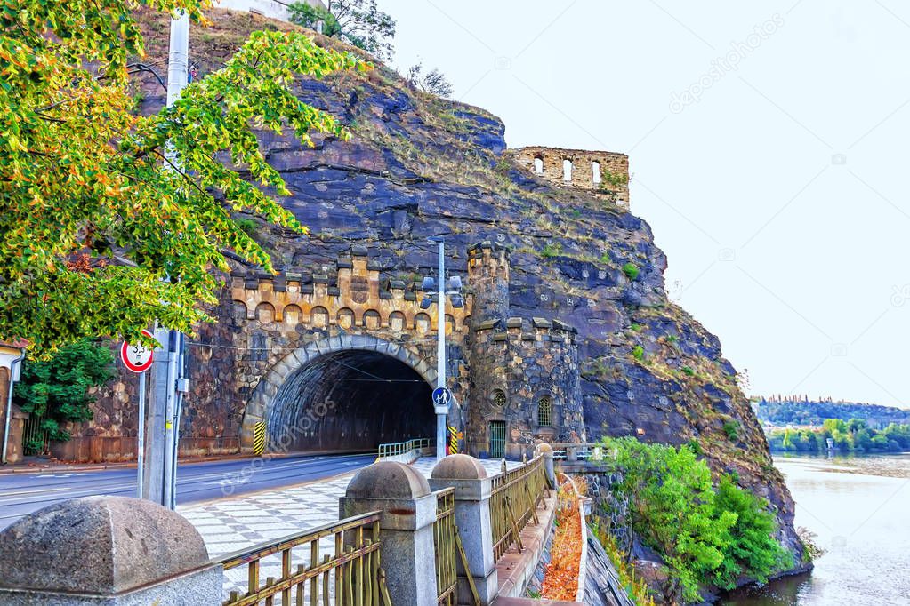 Ruins of Libuses Bath with the tunnel, Prague, Czech Republic