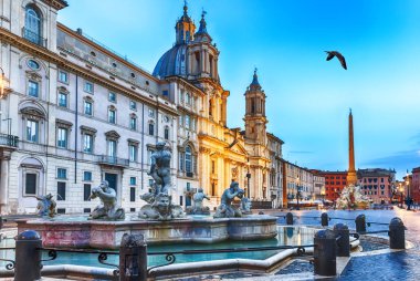 Roma 'daki Piazza Navona, Moor Fountain manzaralı