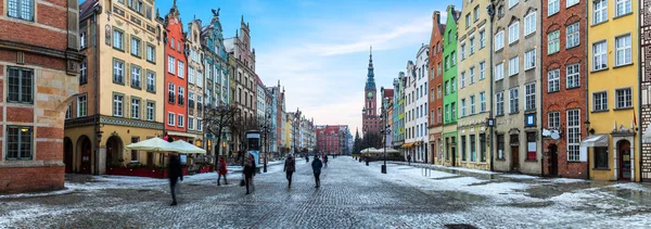 Panorama de Gdansk, hermosa vista de la calle Long Market — Foto de Stock
