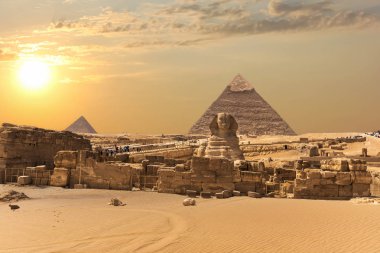 The Giza Pyramid Complex, view on the Great Sphinx, Egypt clipart