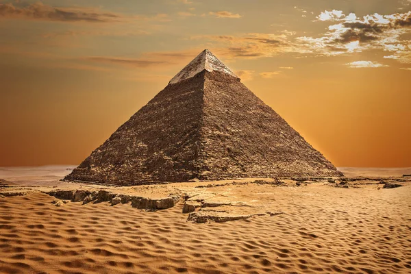 La Piramide di Chefren bella vista, Giza, Egitto — Foto Stock