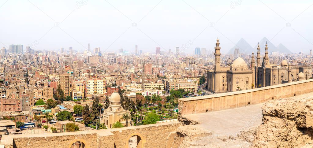 Mosques of Cairo, panoramic view from the Citadel, Egypt