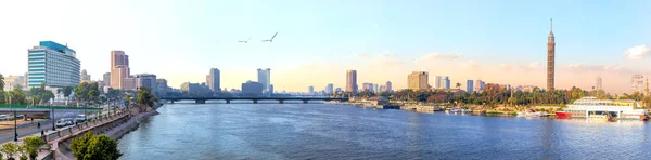 Panorama of Cairo, Nilen og Gezira øen udsigt, Egypten - Stock-foto