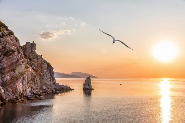 Black sea scenery near the Swallow nest in Crimea, Ukraine — Stock Photo, Image