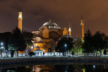 Ayasofya, Sultanahmet parkından akşam manzarası, İstanbul, Türkiye
