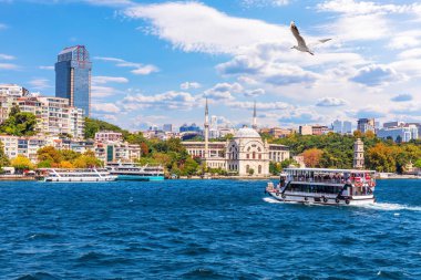 The Bosphorus, view on the Molla Celebi Mosque and the modern bu