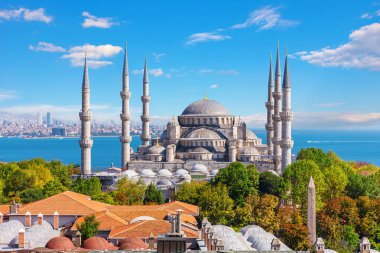 İstanbul'da Ünlü Sultan Camii veya Sultan Ahmet Camii