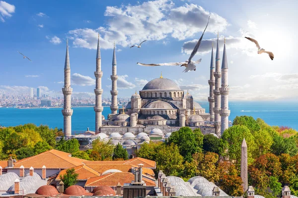 Διάσημος Σουλτάνος Αχμέτ Τζαμί στην Κωνσταντινούπολη, Τουρκία — Φωτογραφία Αρχείου
