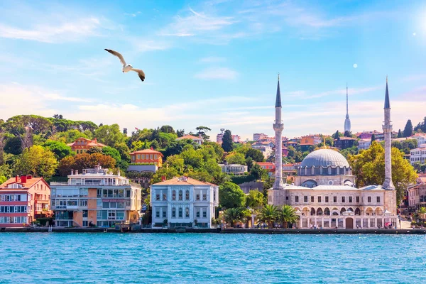 Beylerbeyi Moske, udsigt fra Bosporus, Istanbul, Tyrkiet - Stock-foto