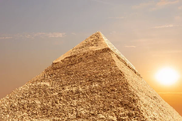 La Pyramide de Khafre à Gizeh, Égypte, vue détaillée — Photo