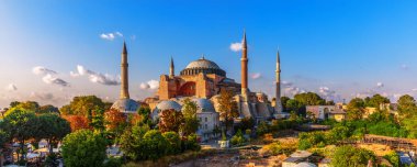 İstanbul, Türkiye 'de Ayasofya Panoraması