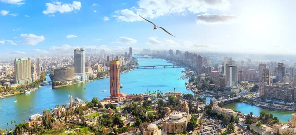 Moderne Cairo centrum, udsigt over Nilen fra TV Tower, Egypten - Stock-foto