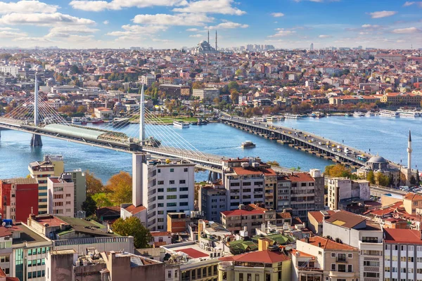 Ponte Halic Ponte Ataturk Entre Karakoy Fatih Disctrits Istambul Turquia — Fotografia de Stock