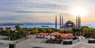 Sultan Ahmet Camii ve İstanbul, Türkiye 'nin çatıları.