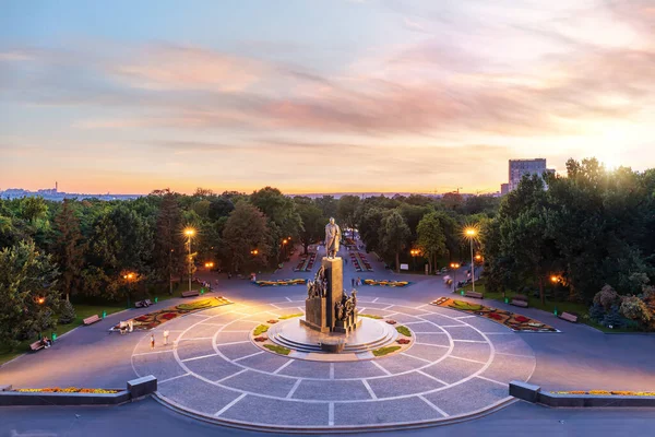 Jardim Shevchenko em Kharkiv, vista aérea do por do sol — Fotografia de Stock