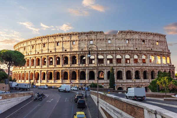 The Colosseum or the Flavian Amphitheatre in Rome, Italy.