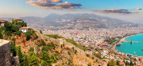 Alanya Red Tower and view on the harbour, Turkey — стокове фото