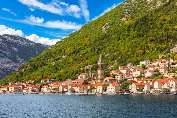 Perast Blick Auf Die Altstadt Die Bucht Von Kotor Montenegro — Stockfoto