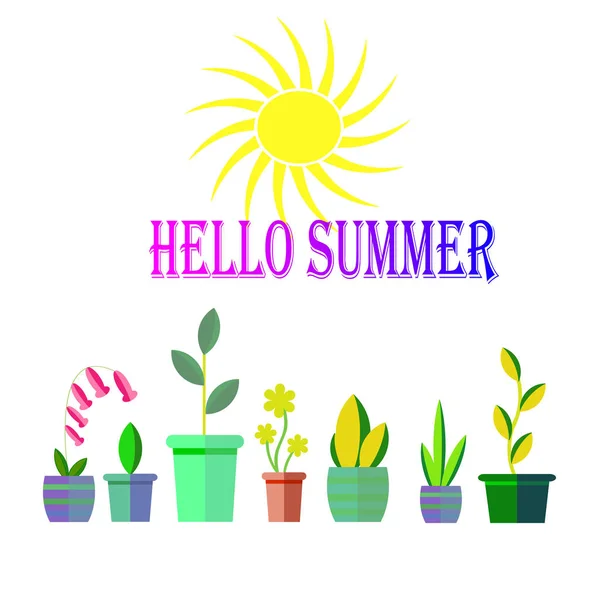 Hallo Sommer Vektor Clip Art — Stockvektor