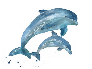 Yunus ve bebek suluboya, handpainted