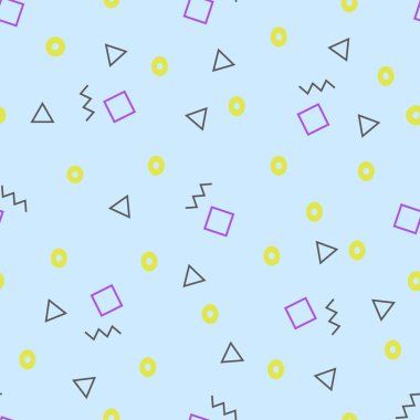 Memphis tarzı geometrik seamless modeli. Vektör