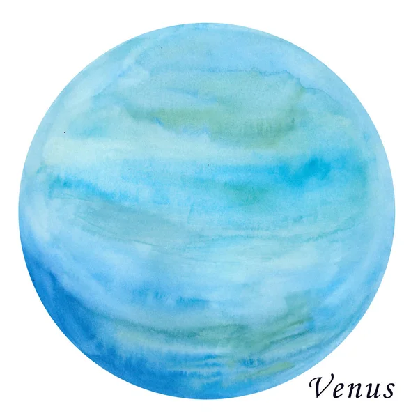 Venus Planet Ilustração Aquarela Mão Desenhada Sobre Fundo Branco Isolada — Fotografia de Stock