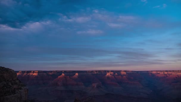 Wunderschöner Sonnenuntergang Zeitraffer Von Grand Canyon Landschaft Wolken Tag Bis — Stockvideo