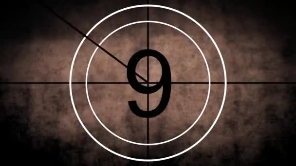 Compte à rebours du vieux projecteur de film d'animation / graphique de chef 