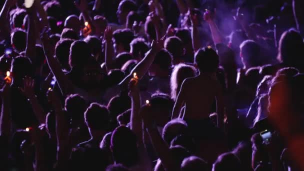 Foule Personnes Dansant Applaudissant Concert Festival Musique — Video